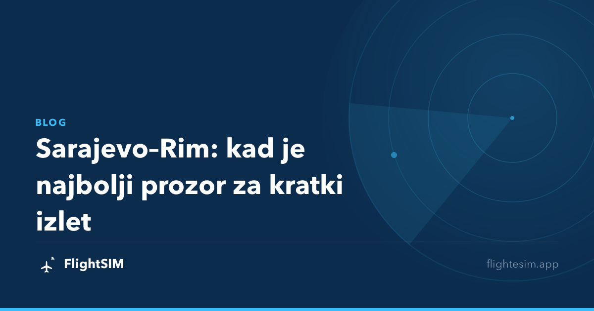 Sarajevo–Rim: kad je najbolji prozor za kratki izlet