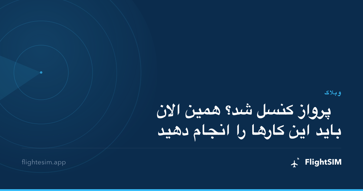 پرواز کنسل شد؟ همین الان باید این کارها را انجام دهید