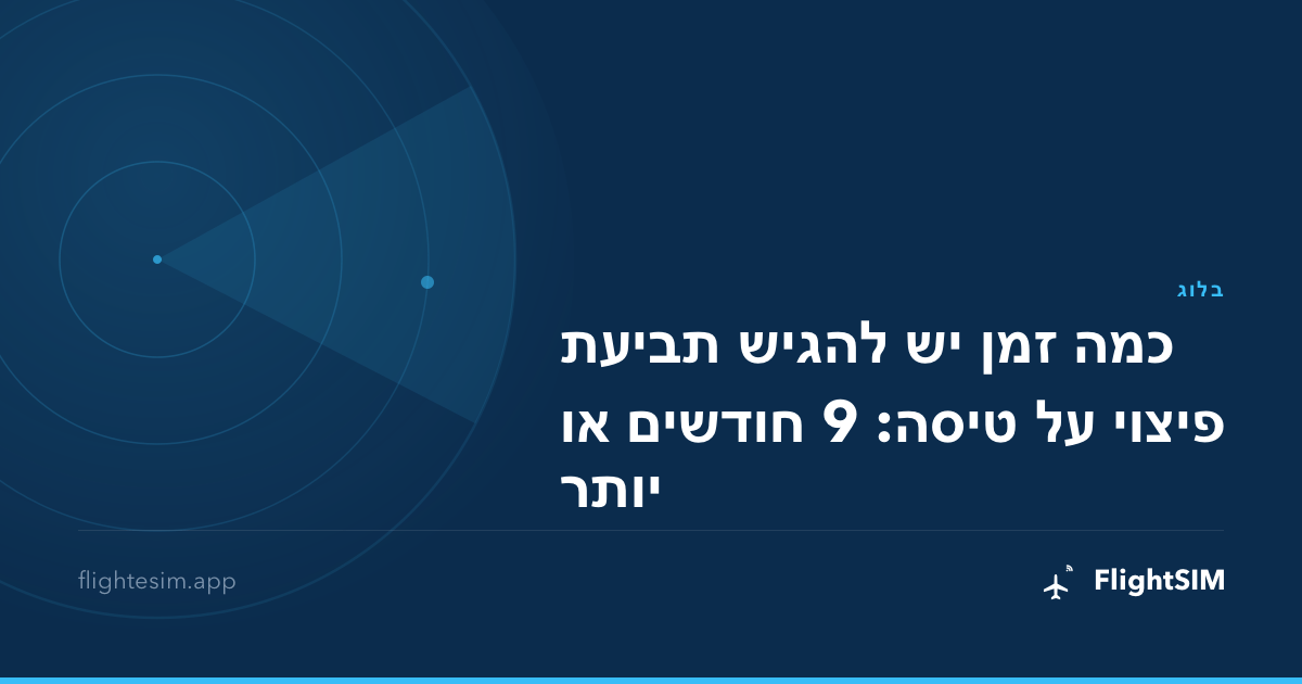 כמה זמן יש להגיש תביעת פיצוי על טיסה: 9 חודשים או יותר