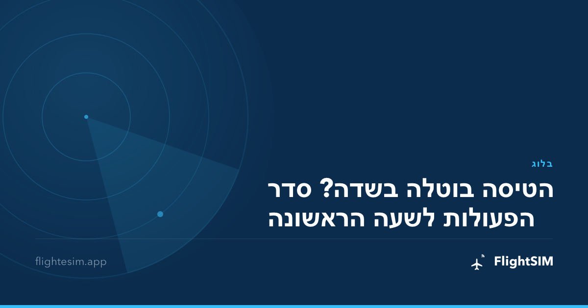 הטיסה בוטלה בשדה? סדר הפעולות לשעה הראשונה