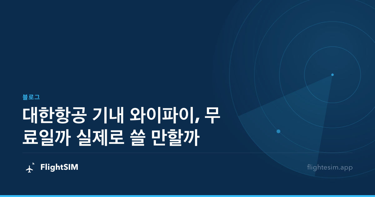 대한항공 기내 와이파이, 무료일까 실제로 쓸 만할까
