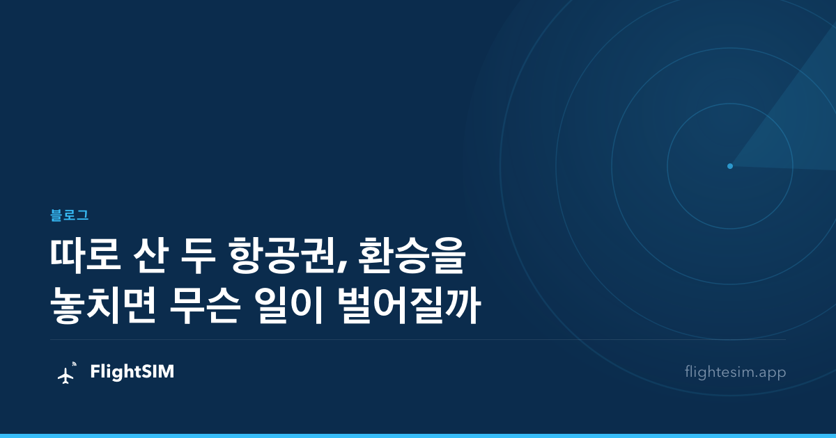 따로 산 두 항공권, 환승을 놓치면 무슨 일이 벌어질까