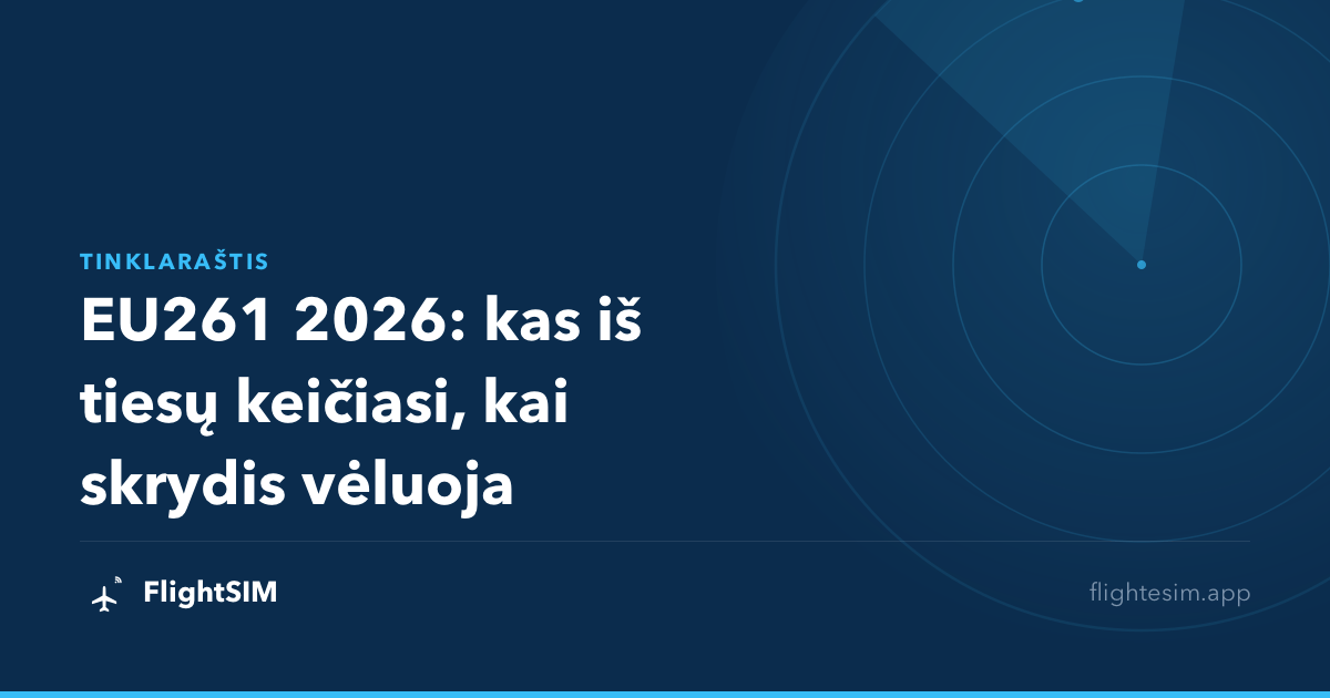 EU261 2026: kas iš tiesų keičiasi, kai skrydis vėluoja