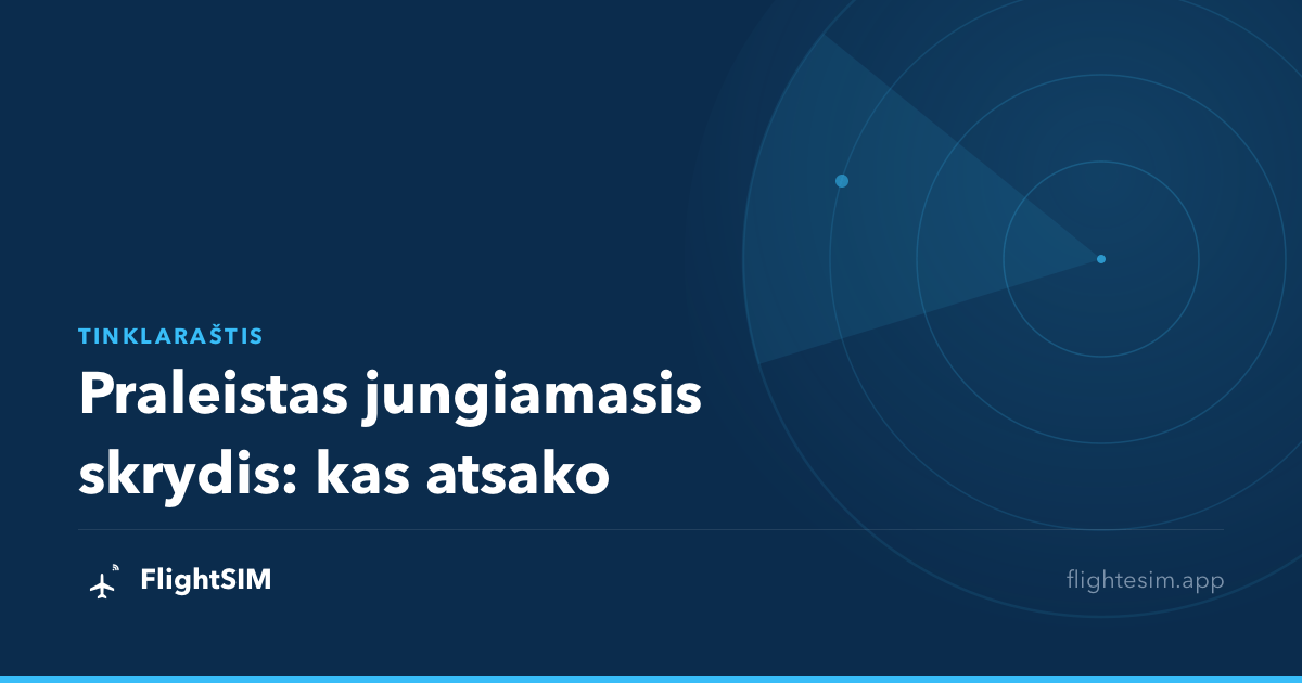 Praleistas jungiamasis skrydis: kas atsako