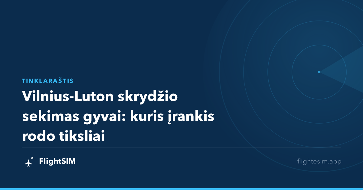 Vilnius-Luton skrydžio sekimas gyvai: kuris įrankis rodo tiksliai