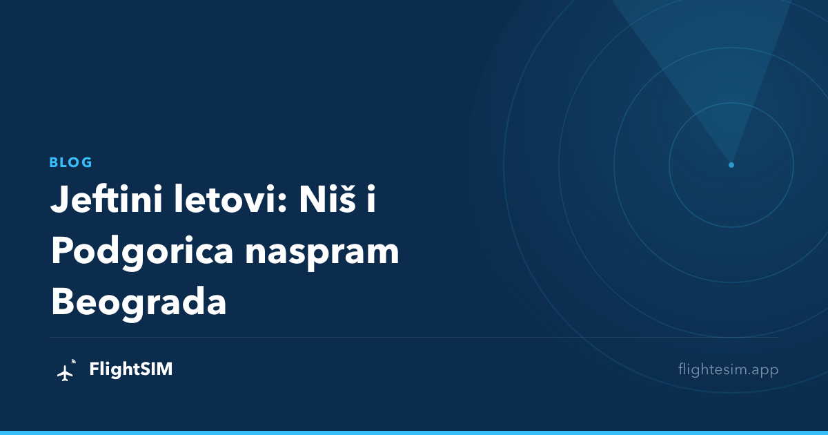 Jeftini letovi: Niš i Podgorica naspram Beograda