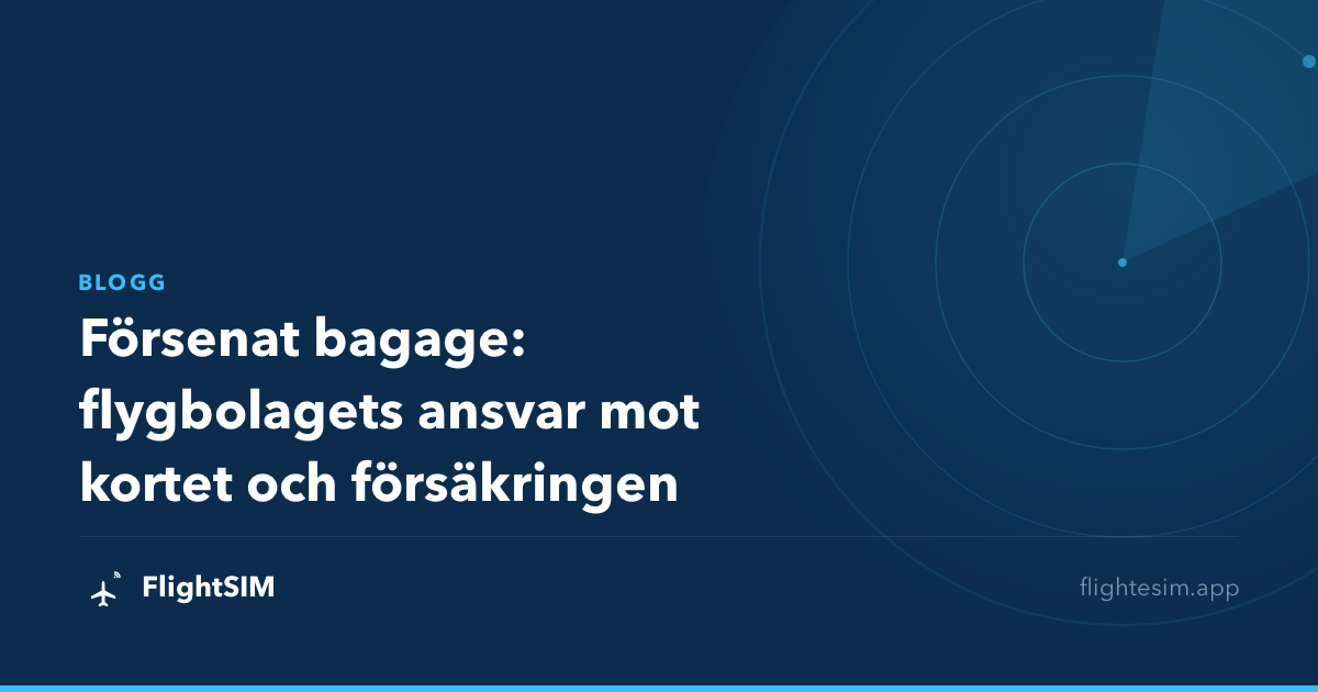 Försenat bagage: flygbolagets ansvar mot kortet och försäkringen