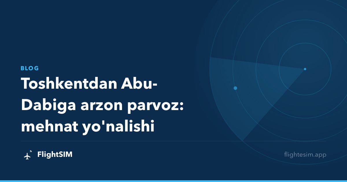 Toshkentdan Abu-Dabiga arzon parvoz: mehnat yo'nalishi